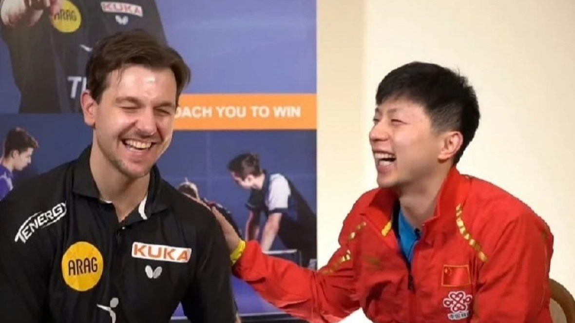 波兰乒乓球队鏖战瑞典乒乓球队，马龙统治全场
